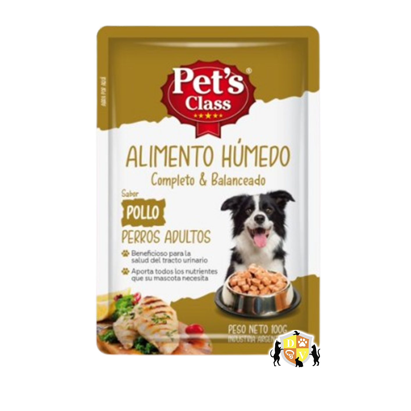 Caja Pouch Pets Class Perro Adulto Carne 12u.