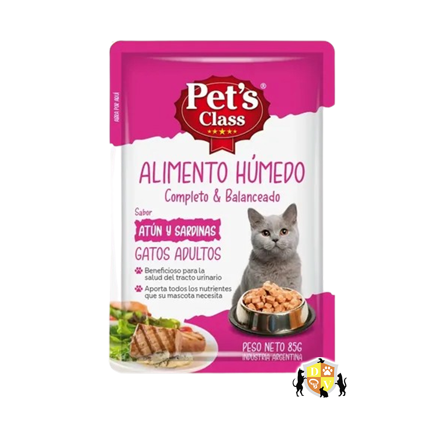 Caja Pouch Pets Class Gato Adulto Atun y Sardinas 12 u