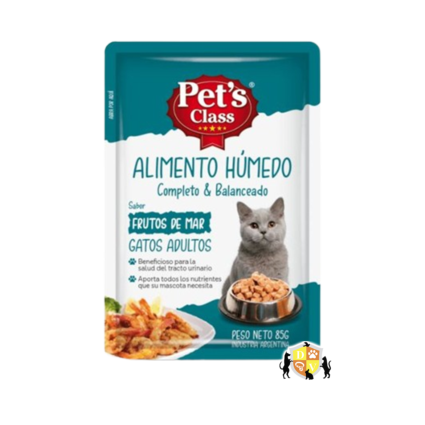 Caja Pouch Pets Class Gato Adulto Frutos del Mar 12 u.